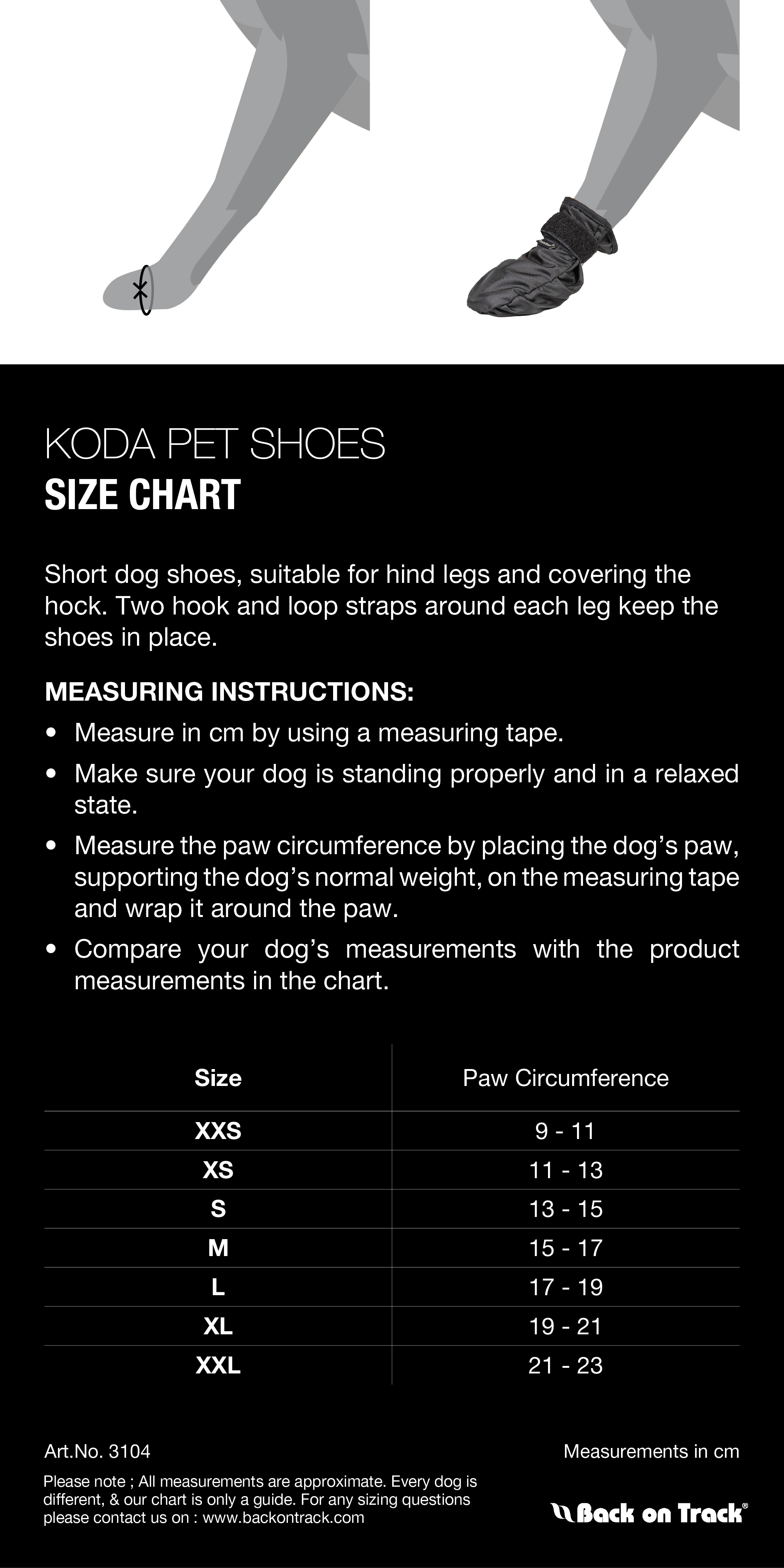 ENG SIZE CHART 3104 KODA TALL